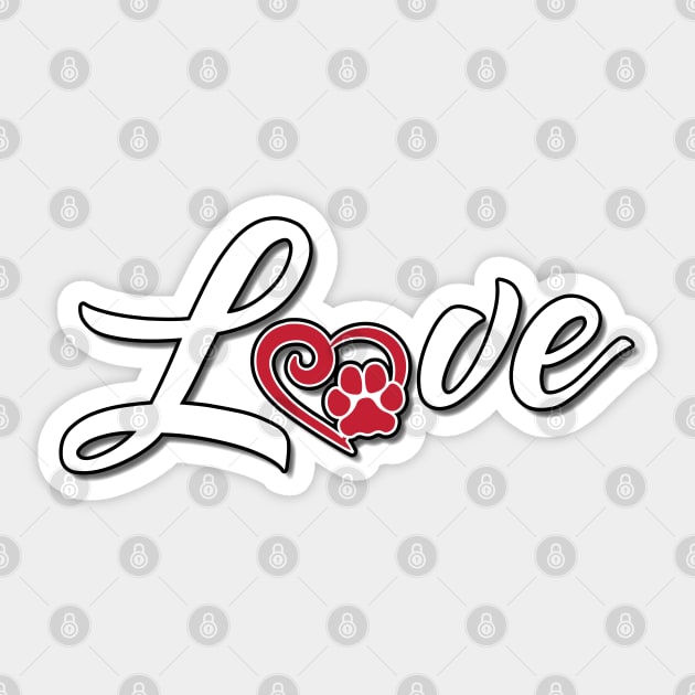 Love Paw Heart Sticker by ZZDeZignZ